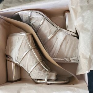 Marc Fisher Noren Elegant Silver Strappy Women's Heels
